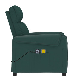 Fauteuil électrique de massage Vert foncé Tissu