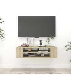 Meuble TV suspendu Chêne sonoma 100x30x26,5 cm Aggloméré