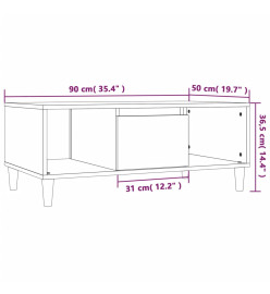 Table basse Noir 90x50x36,5 cm Bois d'ingénierie