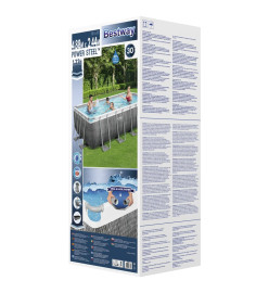 Bestway Ensemble de piscine Power Steel Rectangulaire 488x244x122 cm