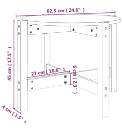 Table basse Marron miel Ø 62,5x45 cm Bois massif de pin