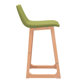 Tabourets de bar lot de 2 vert tissu