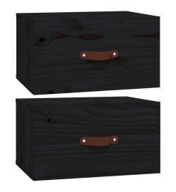 Tables de chevet murales 2 pcs Noir 40x29,5x22 cm