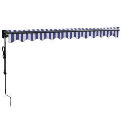 Auvent rétractable automatique bleu et blanc 3x2,5 m