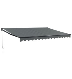 Auvent rétractable anthracite 4x3 m tissu et aluminium