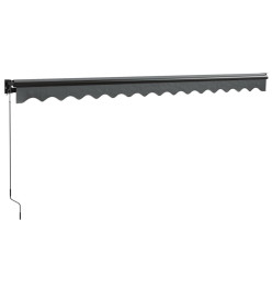 Auvent rétractable anthracite 4x3 m tissu et aluminium