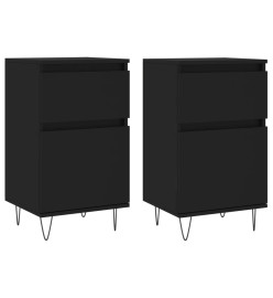 Buffets 2 pcs noir 40x35x70 cm bois d’ingénierie