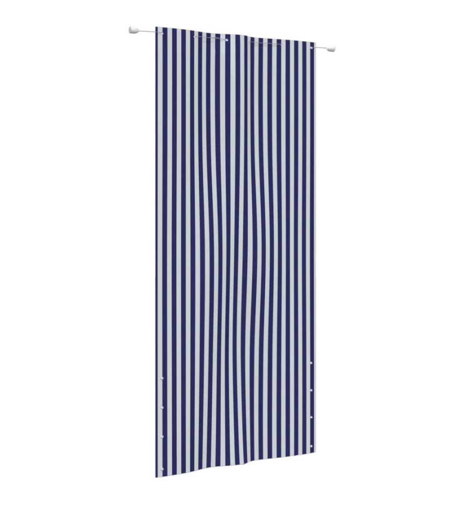 Écran de balcon Bleu et blanc 120x240 cm Tissu Oxford