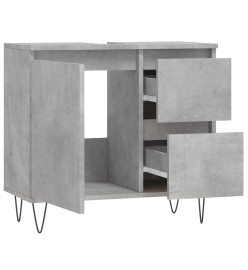 Armoire de salle de bain gris béton 65x33x60 cm