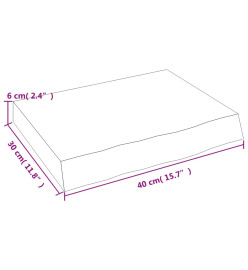 Comptoir de salle de bain 40x30x6 cm bois massif non traité