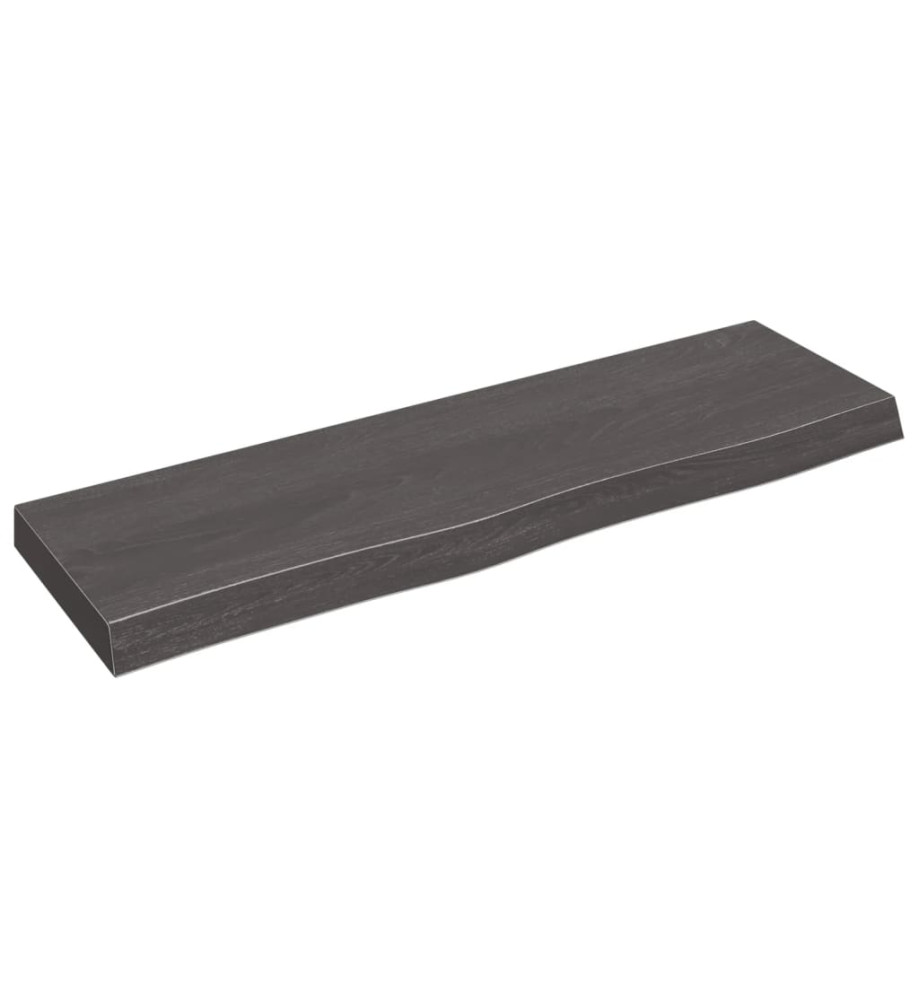 Étagère murale gris foncé 100x30x6 cm bois chêne massif traité