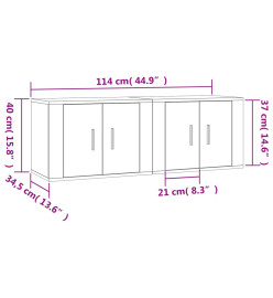 Meubles TV muraux 2 pcs sonoma gris 57x34,5x40 cm