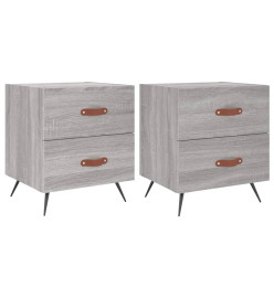 Tables de chevet 2 pcs gris sonoma 40x35x47,5 cm