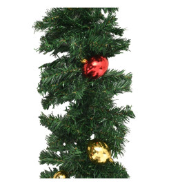 Guirlandes de Noël avec boules 4 pcs Vert 270 cm PVC