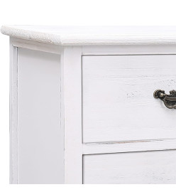 Meuble TV Blanc antique 108x30x40 cm Bois de Paulownia solide