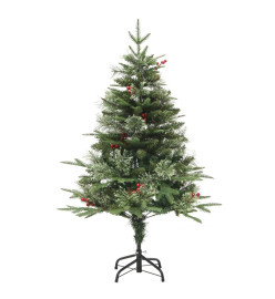 Sapin de Noël avec LED et pommes de pin Vert 120 cm PVC et PE