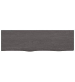 Étagère murale gris foncé 100x30x2 cm bois chêne massif traité