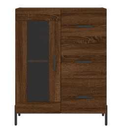 Buffet haut Chêne marron 69,5x34x180 cm Bois d'ingénierie