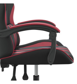 Chaise de jeu pivotante Noir et rouge bordeaux Similicuir