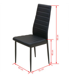 Ensemble de table et chaise de salle à manger 3 pièces noir