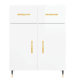 Buffet Blanc brillant 69,5x34x90 cm Bois d'ingénierie