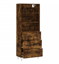 Buffet haut Chêne fumé 69,5x34x180 cm Bois d'ingénierie