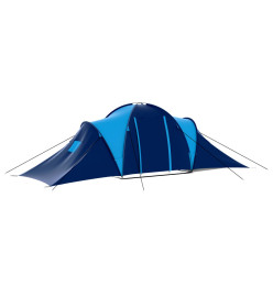 Tente de camping Tissu 9 personnes Bleu foncé et bleu