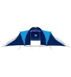 Tente de camping Tissu 9 personnes Bleu foncé et bleu