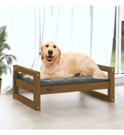 Lit pour chien Marron miel 75,5x55,5x28 cm Bois de pin solide