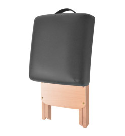 Table de massage pliable et tabouret 10 cm d'épaisseur Noir