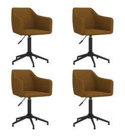 Chaises à dîner pivotantes 4 pcs Marron Velours