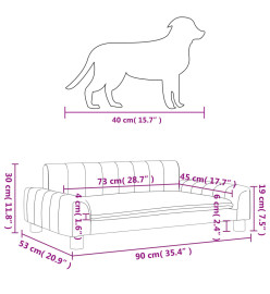 Lit pour chien marron 90x53x30 cm similicuir