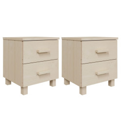 Tables de chevet HAMAR 2pcs Marron miel 40x35x44,5cm Bois