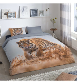 Good Morning Housse de couette TIGER 140x200/220 cm Multicolore