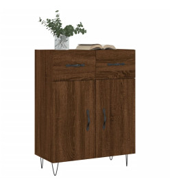 Buffet chêne marron 69,5x34x90 cm bois d'ingénierie