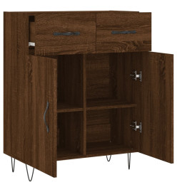 Buffet chêne marron 69,5x34x90 cm bois d'ingénierie