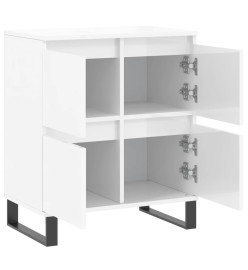 Buffet Blanc brillant 60x35x70 cm Bois d'ingénierie