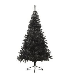 Demi sapin de Noël artificiel avec support Noir 240 cm PVC