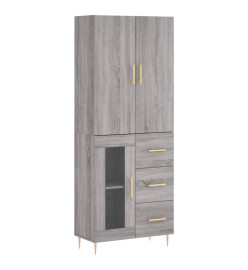 Buffet haut Sonoma gris 69,5x34x180 cm Bois d'ingénierie