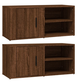 Meubles TV 2 pcs Chêne marron 80x31,5x36 cm Bois d'ingénierie