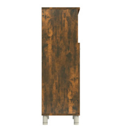 Armoire de bain Chêne fumé 30x30x95 cm Bois d'ingénierie