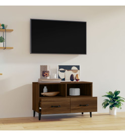 Meuble TV Chêne marron 80x36x50 cm Bois d'ingénierie