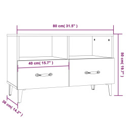 Meuble TV Chêne marron 80x36x50 cm Bois d'ingénierie