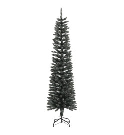 Sapin de Noël artificiel mince avec support Vert 180 cm PVC