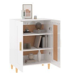 Buffet Blanc brillant 69,5x34x90 cm Bois d'ingénierie