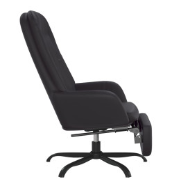 Chaise de relaxation avec repose-pied Noir brillant Similicuir