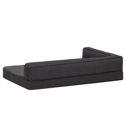 Matelas de lit ergonomique de chien 60x42 cm Polaire Noir