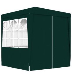 Tente de réception avec parois latérales 2,5x2,5 m Vert 90 g/m²