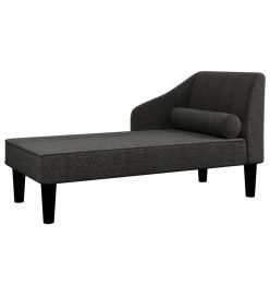 Chaise longue avec traversin noir tissu