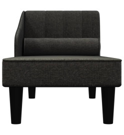 Chaise longue avec traversin noir tissu